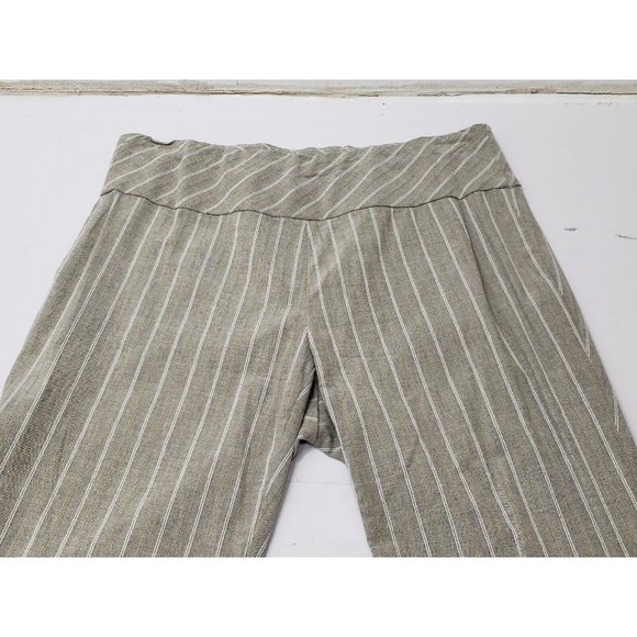 Donna Degnan Womens Pants Tapered Leg Stretch Waist Unlined Striped Grey Size 2 - Picture 2 of 8